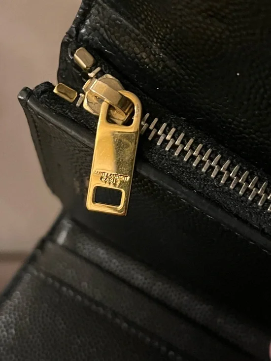 Authentic (YSL) Saint Laurent Mix Matelassé Monogram Short Wallet - Picture 10 of 14